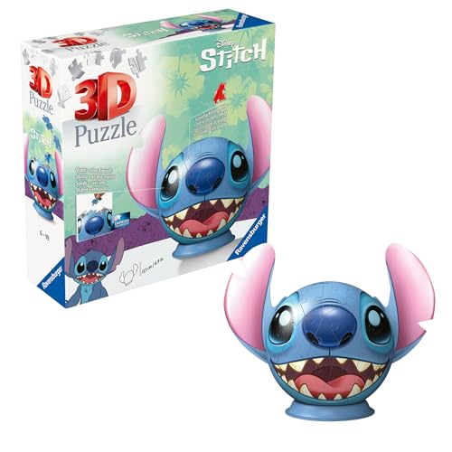 Ravensburger 3D Puzzle 11574 - Puzzle-Ball Stitch mit Ohren - für kleine und große Stitch und Disney Fans ab 6 Jahren, Stitch Geschenke, Stitch Puzzle von Ravensburger