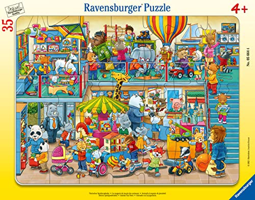 Ravensburger Kinderpuzzle - 05664 Tierischer Spielzeugladen - 30-48 Teile Rahmenpuzzle für Kinder ab 4 Jahren von Ravensburger