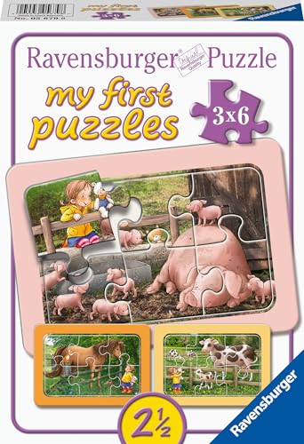 Ravensburger Kinderpuzzle - 05679 Lotta auf dem Bauernhof - My First Puzzle für Kinder ab 2,5 Jahren, mit 3x6 Teilen von Ravensburger