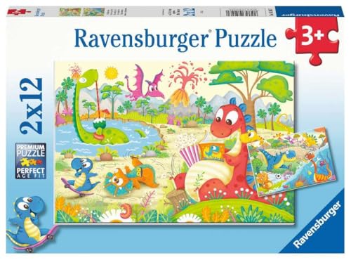 Ravensburger Kinderpuzzle - Lieblingsdinos- 2x12 Teile Puzzle für Kinder ab 3 Jahren von Ravensburger