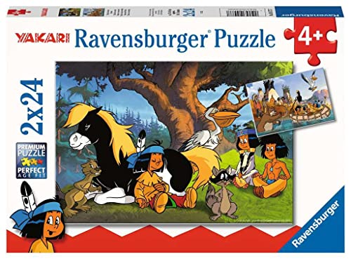 Ravensburger Kinderpuzzle 05577 - Yakari und seine Freunde - 2x24 Teile Yakari Puzzle für Kinder ab 4 Jahren von Ravensburger