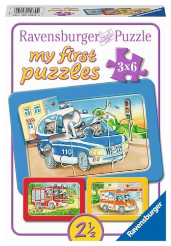 Ravensburger Kinderpuzzle - 05630 Tiere im Einsatz - 3x6 Teile Rahmenpuzzle für Kinder ab 2,5 Jahren von Ravensburger