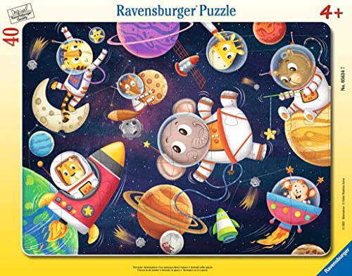 Ravensburger Kinderpuzzle - Tierische Astronauten - 30-48 Teile Rahmenpuzzle für Kinder ab 4 Jahren von Ravensburger