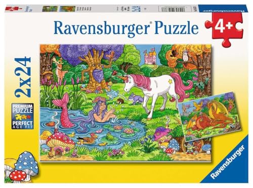 Ravensburger Kinderpuzzle - Magischer Wald - 2x24 Teile Puzzle für Kinder ab 4 Jahren von Ravensburger