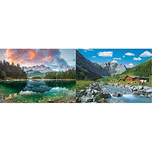 Ravensburger Puzzle 1000 Teile - Zugspitze am Eibsee - Puzzle, Puzzle mit Landschafts-Motiv, & 19216 - Karwendelgebirge, Österreich - 1000 Teile Puzzle, Puzzle mit Bergen von RAVENSBURGER PUZZLE
