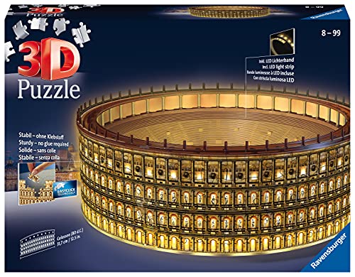 Ravensburger 3D Puzzle Kolosseum in Rom bei Nacht 11148 - leuchtet im Dunkeln - 216 Teile - ab 8 Jahren von Ravensburger