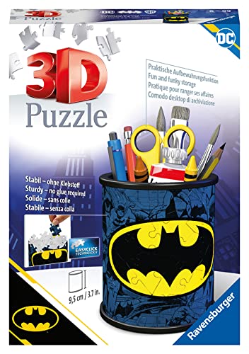 Ravensburger 3D Puzzle 11275 - Utensilo Batman - 54 Teile - Stiftehalter für Batman Fans ab 6 Jahren, Schreibtisch-Organizer für Kinder von Ravensburger 3D Puzzle