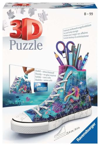 Ravensburger 3D Puzzle 11279 Sneaker Bezaubernde Meerjungfrauen - Praktischer Stiftehalter - 108 Teile - Schreibtisch-Organizer für Kinder ab 8 Jahren von Ravensburger