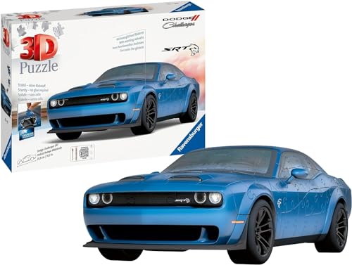 Ravensburger 3D Puzzle 11283 - Dodge Challenger SRT Hellcat Redeye Widebody - Das stärkste Muscle Car der Welt als 3D Puzzle Auto - 108 Teile - für Dodge Fans ab 10 Jahren von Ravensburger