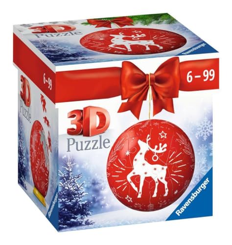 Ravensburger 3D Puzzle-Ball Weihnachtskugel Rentier 11495 54 Teile für Weihnachtsfans ab 6 Jahren von Ravensburger