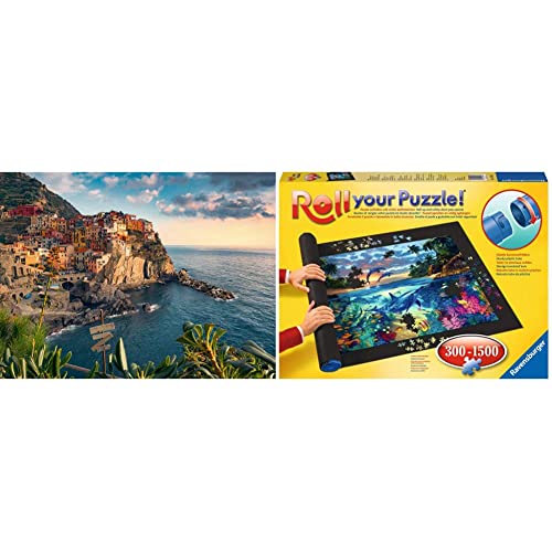 Ravensburger Puzzle 16227 - Blick auf Cinque Terre - 1500 Teile Puzzle, Puzzle mit Landschafts-Motiv & Ravensburger Roll Your Puzzle - Puzzlematte für Puzzles mit bis zu 300-1500 Teilen von RAVENSBURGER PUZZLE