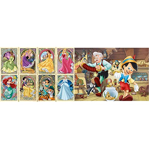 Ravensburger Puzzle 16504 – Nouveau Art Prinzessinnen – 1000 Teile Disney Puzzle für Erwachsene und Kinder ab 14 Jahren & 16736 Pinocchio Erwachsenenpuzzle, 27 x 20 inches (70 x 50 cm) When Complete von RAVENSBURGER PUZZLE