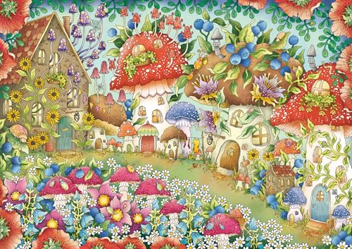 Ravensburger Puzzle - Niedliche Pilzhäuschen in der Blumenwiese - 1000 Teile von Ravensburger