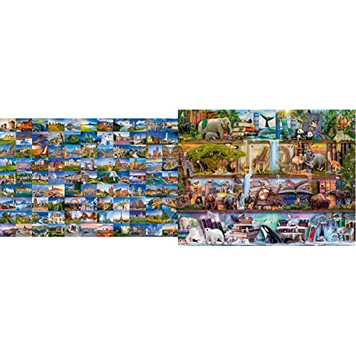 Ravensburger Puzzle 17080-99 Beautiful Places in Europe - 3000 Teile Puzzle & 16652 - Aimee Stewart: Großartige Tierwelt - 2000 Teile Puzzle, Motiv von Aimee Stewart von RAVENSBURGER PUZZLE