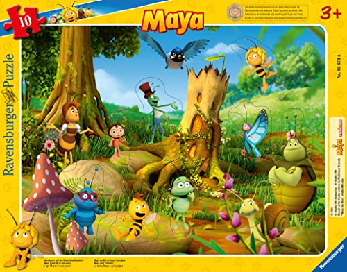 Ravensburger Kinderpuzzle 05670 - Abenteuer auf der Klatschmohnwiese - 10 Teile Biene Maja Rahmenpuzzle für Kinder ab 3 Jahren von Ravensburger
