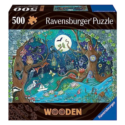 Ravensburger WOODEN Puzzle 17516 - Fantasy Forest - 500 Teile Holzpuzzle für Erwachsene und Kinder ab 14 Jahren, mit stabilen, individuellen Puzzleteilen und 40 kleinen Holzfiguren (Whimsies) von Ravensburger