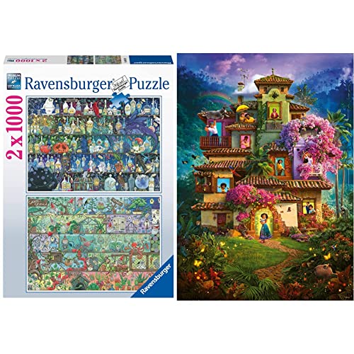 Ravensburger Puzzle 80524 - Zoe Sadler: Magische Regale - 2x1000 Teile Puzzle ab 14 Jahren & 17324 - Encanto - 1000 Teile Disney Encanto Puzzle für Erwachsene und Kinder ab 14 Jahren von RAVENSBURGER PUZZLE