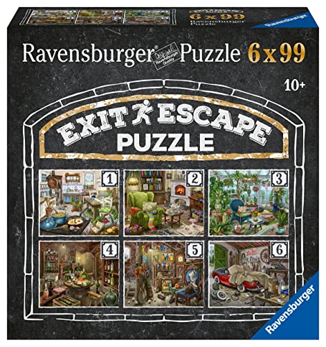 Ravensburger Puzzle 80575 - Das geisterhafte Gutshaus - 6x 99 Teile Exit Puzzle für rätselbegeisterte Erwachsene und Kinder ab 10 Jahren von Ravensburger