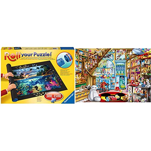 Ravensburger Roll your Puzzle - Puzzlematte für Puzzles mit bis zu 300-1500 Teilen, Puzzleunterlage zum Rollen & 16734 - Disney Multiproperty - 1000 Teile Puzzle für Erwachsene und Kinder von RAVENSBURGER PUZZLE