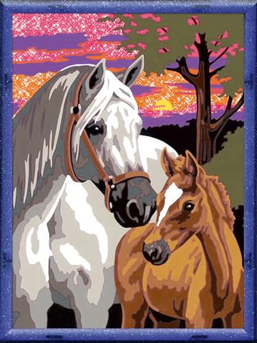 Ravensburger - CreArt Serie D: Pferde bei Sonnenuntergang, Malset nach Zahlen, enthält ein vorgedrucktes Brett, einen Pinsel, Farben und Zubehör, kreatives Spiel für Jungen und Mädchen 9+ Jahre von Ravensburger