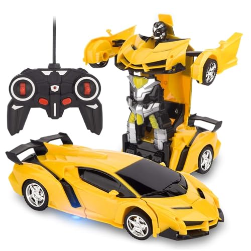 RAVSOOL Fernbedienung Verwandelt das Auto RC 360 Drehwagen 1:18 Deformation Rennspielzeug mit leichtem kaltem Klang und Roboterknopf, Batterie nicht im Lieferumfang enthalten RAVSOOL Fernbedienung Verwandelt das Auto RC 360 Drehwagen 1:18 Deformation Rennspielzeug mit leichtem kaltem Klang und Roboterknopf, Batterie nicht im Lieferumfang enthalten von RAVSOOL