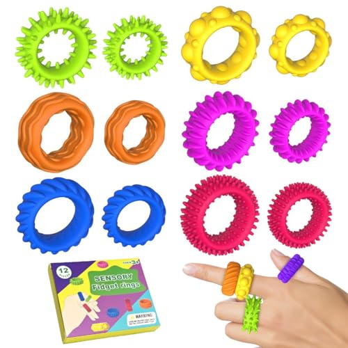 RAXLUPO 12 Stück Zappelspielzeuge für Kinder Anti Stress Autismus Spielzeug Sensory Fidget Ringe Spielzeug für Kinder mit Autismus Anxiety Stressringe für Leiser Anti Stress Fidget Ring RAXLUPO 12 Stück Zappelspielzeuge für Kinder Anti Stress Autismus Spielzeug Sensory Fidget Ringe Spielzeug für Kinder mit Autismus Anxiety Stressringe für Leiser Anti Stress Fidget Ring von RAXLUPO