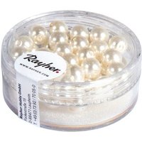 RAYHER 14401102 Renaissance Glaswachsperlen, 6mm ø, weiß, Dose 45Stück von RAYHER®