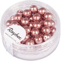 RAYHER 14401221 Renaissance Glaswachsperlen, 6mm ø, antikrosé, Dose 45Stück von RAYHER®
