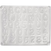RAYHER 36014000 Gießform: Buchstaben/Zahlen, 37 Motive, ca. 2-3 cm, Größe: 23,2 x 18,3 cm von RAYHER®