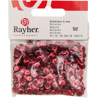 RAYHER 3920018 Pailletten, glatt, 6mm ø, rot, 1000 Stück von RAYHER®