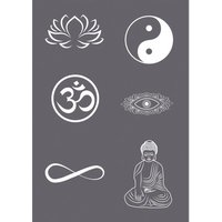 RAYHER 45136000 Siebdruck-Schablone Symbole A5, 1 Schablone +1 Rakel von RAYHER®