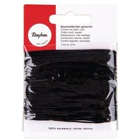 RAYHER 5169101 Baumwollkordel, gewachst, schwarz, 1mm, SB-Karte 20 m von RAYHER®