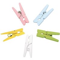 RAYHER 56785000 Holz Klammern mini, 5 Farben, 20 Stück von RAYHER®