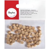 RAYHER 6248000 Rohholz-Halbkugel, ungebohrt, 6 mm ø, 60 Stück von RAYHER®