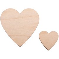 RAYHER 62813000 Holzherzen FSC 100%, 1xø8cm + 30xø4cm,Stärke 3mm, Box 31Stück von RAYHER®