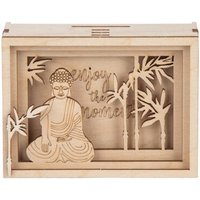 RAYHER 62921505 Holz 3D Geschenkbox "Enjoy", FSCMixCred., natur, 11,5x8,5x5cm, 11 tlg. Bausatz, Box 1Set von RAYHER®