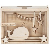 RAYHER 62924505 Holz 3D Geschenkbox "Baby",FSCMixCred, natur, 11,5x8,5x5cm, 15 tlg. Bausatz, Box 1Set von RAYHER®