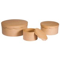 RAYHER 67259000 Pappm. Boxen Set,FSC Recycled 100%, ø23,8x9cm/ø16,8x8cm/ø10x7cm, Set 3Stück von RAYHER®
