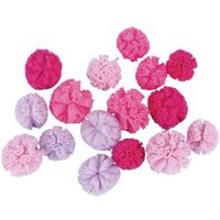 RAYHER 76012264 Soft Tüll Pompons sortiert, pink Töne, ø 2,5cm + ø 3cm, 16Stück von RAYHER®