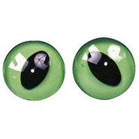 RAYHER 8904600 Plastik-Katzenaugen, grün/schwarz, 14mm ø, zum Aufnähen, 4 Stück von RAYHER®