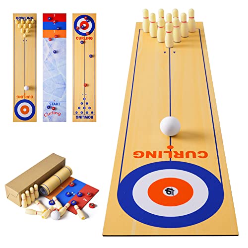Shuffleboard Bowling Curling Spiel 3 in1 Shuffleboard Tisch Curling Cpiel,Tragbares Shuffleboard Tischkegelspiel Shuffleboard Tabelle top Games für Zuhause,Büro,Party Shuffleboard Bowling Curling Spiel 3 in1 Shuffleboard Tisch Curling Cpiel,Tragbares Shuffleboard Tischkegelspiel Shuffleboard Tabelle top Games für Zuhause,Büro,Party von RAYNA GAMES