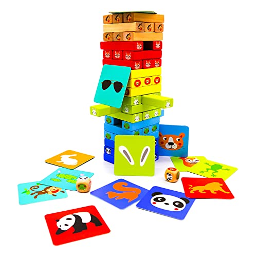 Wackelturm Kinderspiel ab 3 Jahren, Stapelturm Holz Spielzeug Brettspiel, Holzspielzeug für 3 4 5 Jahren Jungen und Mädchen Geschenke Wackelturm Kinderspiel ab 3 Jahren, Stapelturm Holz Spielzeug Brettspiel, Holzspielzeug für 3 4 5 Jahren Jungen und Mädchen Geschenke von RB&G