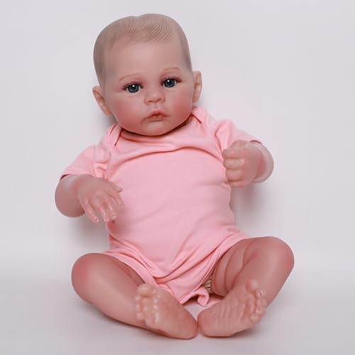 RBDTUYT Reborn-Baby Puppen Mädchen Lebensecht 20 Zoll 50cm Weiches Vinyl-Silikon Wie Echt Babypuppe Handgemachte Realistische Reborn Puppen mit Spielzeugzubehör von RBDTUYT