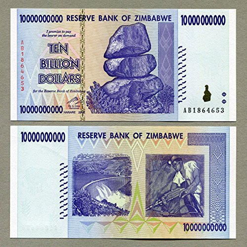 Simbabwe 10 Billion Dollar 2008 Banknote, Original von RBZ Collectibles