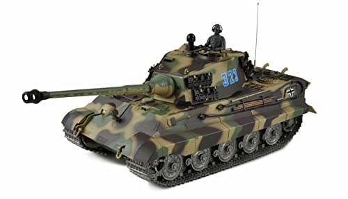 RC Panzer Amewi Königstiger Henschelturm 1:16 Professional mit Metallgetrieb, Metallketten, Metall Treib und Leiträder, MetaIl Laufrollen, IR/BB TK 7.0 Version von RC Toys Pleyer