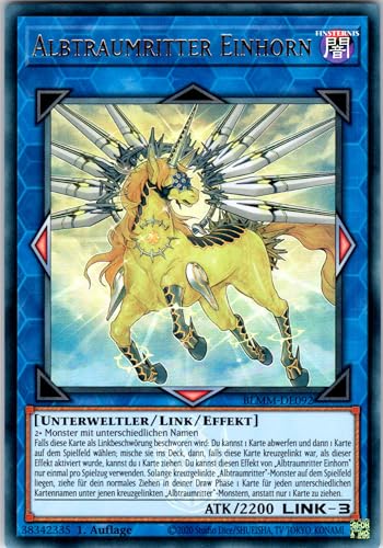 Albtraumritter Einhorn - BLMM-DE092 - Ultra Rare - 1. Auflage - Deutsch - Yugioh - Battles of Legend: Monster Mayhem - mit RC-Fieldcenter von RC