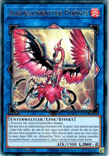 Albtraumritter Phönix - BLMM-DE091 - Ultra Rare - 1. Auflage - Deutsch - Yugioh - Battles of Legend: Monster Mayhem - mit RC-Fieldcenter von RC