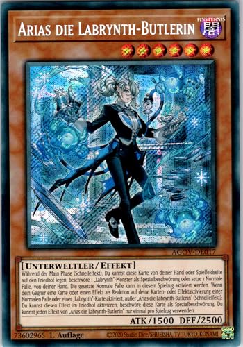 Arias die Labrynth-Butlerin - AGOV-DE017 - Secret Rare - 1. Auflage - Deutsch - Yugioh - Age of Overlord - mit RC-Fieldcenter von RC