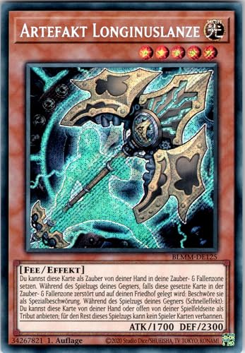 Artefakt Longinuslanze - BLMM-DE125 - Secret Rare - 1. Auflage - Deutsch - Yugioh - Battles of Legend: Monster Mayhem - mit RC-Fieldcenter von RC