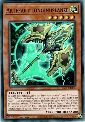 Artefakt Longinuslanze - RA01-DE006 - Super Rare - 1. Auflage - Deutsch - Yugioh - 25th Anniversary Rarity Collection - mit RC-Fieldcenter von RC